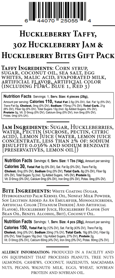 Jam, Taffy & Bites Label