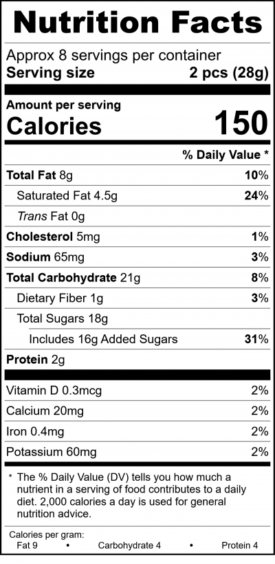 W2612 – 15 Pc Premium Assortment RecipeFormula Nutrition Labels W2612 - 15 Pc Premium Assortment RecipeFormula Nutrition Labels