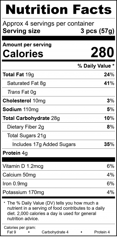 W2617o – 8Oz Nut & Chew RecipeFormula Nutrition Labels W2617o - 8Oz Nut & Chew RecipeFormula Nutrition Labels