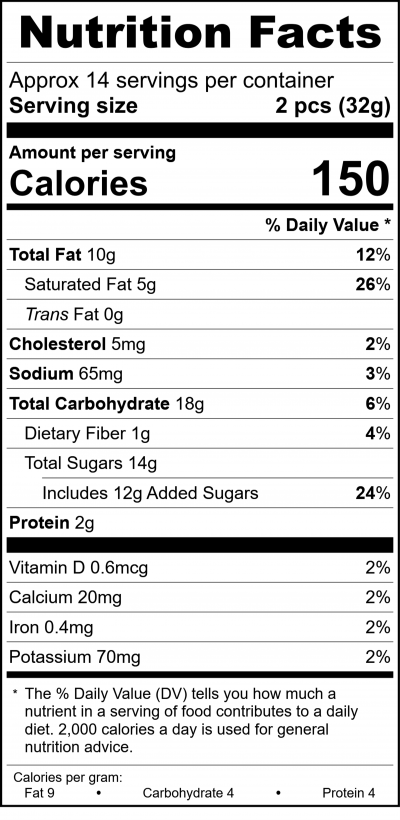 W2623 - 16Oz Premium Assortment RecipeFormula Nutrition Labels