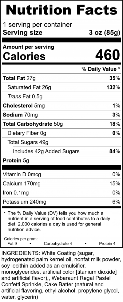 W3015-3Oz-White-Cake-Batter-Candy-Bar-RecipeFormula-Nutrition-Labels